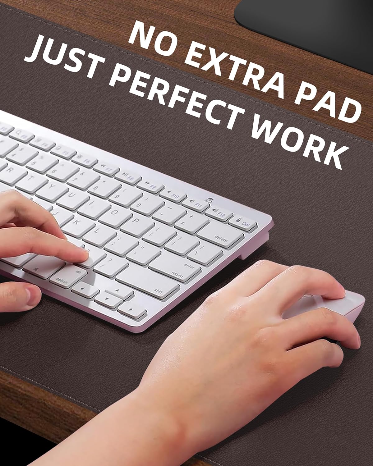 Leather Desk Pad Protector,Office Desk Mat,Large Mouse Pad, Non-Slip PU Leather Desk Blotter,Desk Pad,Waterproof Desk Writing Pad for Office and Home (Chocolate,31.5" x 15.7")