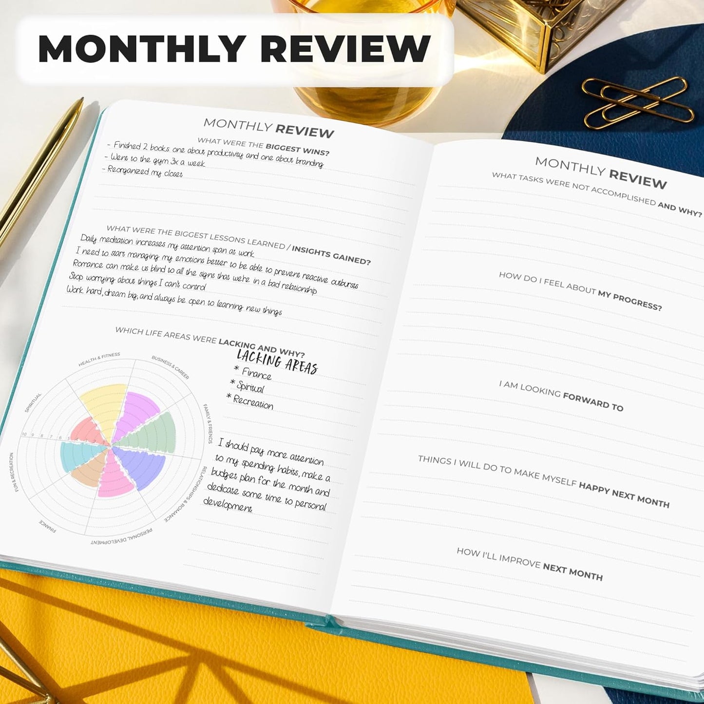 Clever Fox Planner Premium Edition – Undated Luxurious Weekly & Monthly Planner to Increase Productivity and Hit Your Goals – Organizer – Start Anytime, A5, Lasts 1 Year, Aquamarine (Weekly)