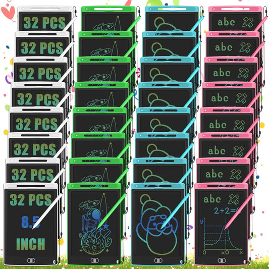 32 Pack LCD Writing Tablet for Kids Drawing Tablet 8.5" Upgraded Drawing Pad Toddler Doodle Board for Kids Learning Drawing Board Writing Tablet Bulk for Party Class