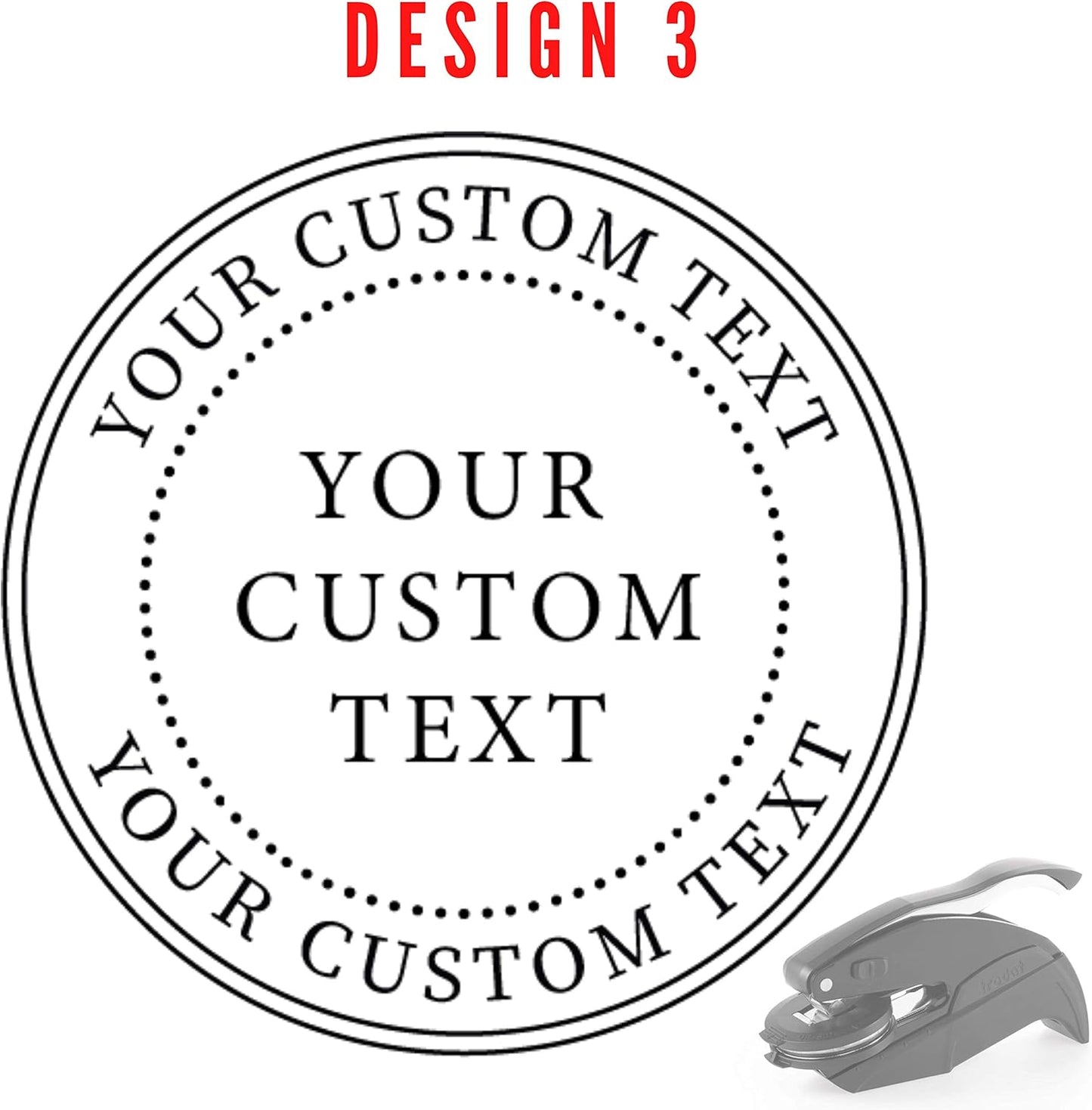 Official Seal Embosser - Custom Notary Embosser, Book & Library Stamp, 1 5/8