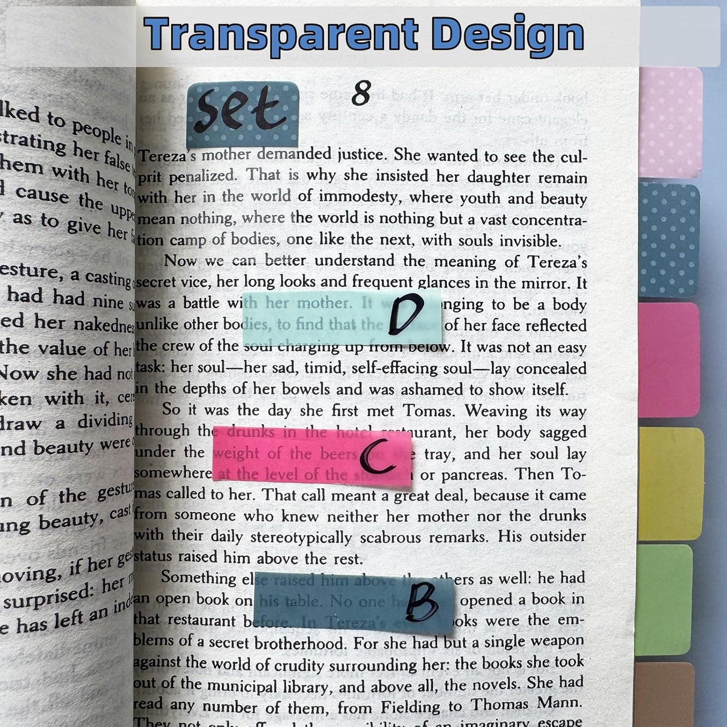 ELII 900 PCS 1 Inch Sticky Index Tabs Book Tabs,Writable and Repositionable File Tabs Flags Colored Page Markers Labels for Reading Notes, 41 Sets