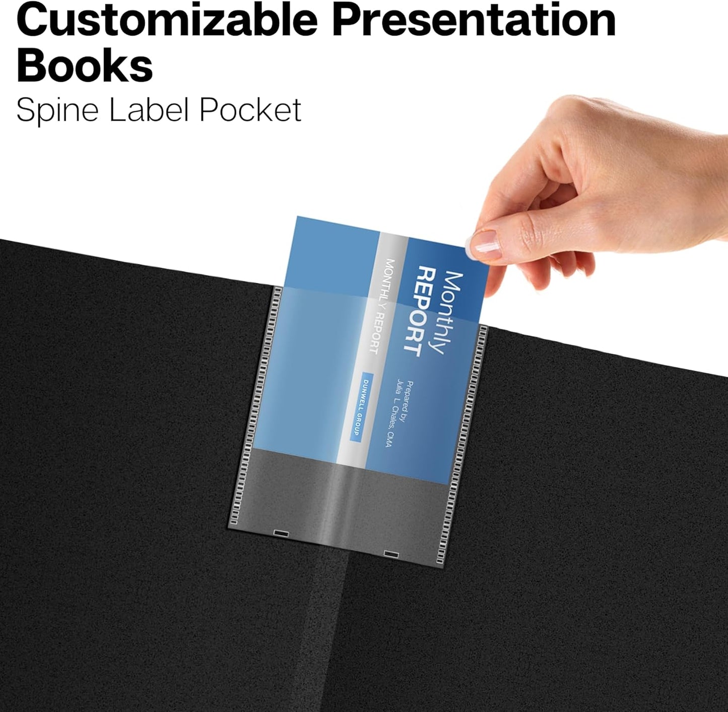 Dunwell 9x12 Presentation Book (Black), 24-Pocket Folder with Plastic Sleeves, Displays 48 Pages pf 9 x 12 or A4 Documents, Certificates, Keepsakes, Kids Art, Acid-Free Poly Portfolio Binder