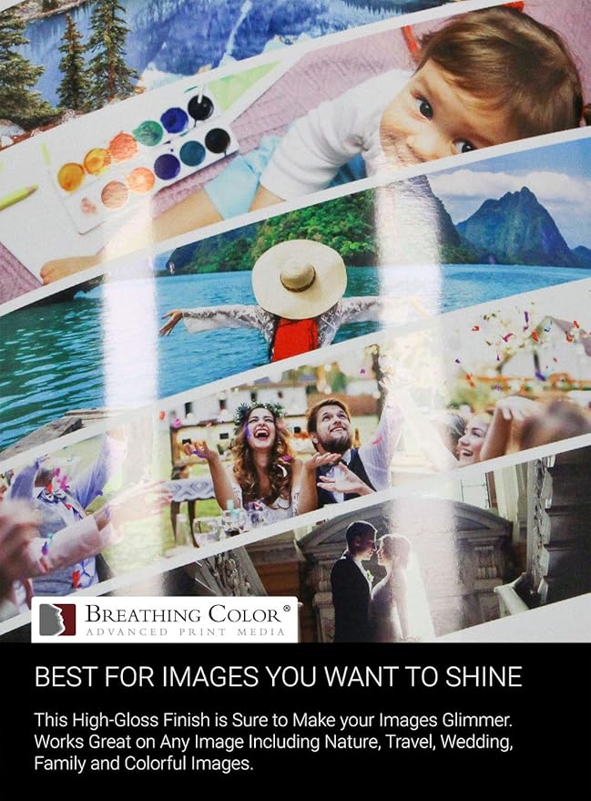 Vibrance Gloss Photo Printer Paper 10 mil 255 gsm Glossy Finish Premium Photo Paper Roll on 3inch Core 17 inches x 100 feet Works with Most Inkjet Printers Including Professional Makes and Models