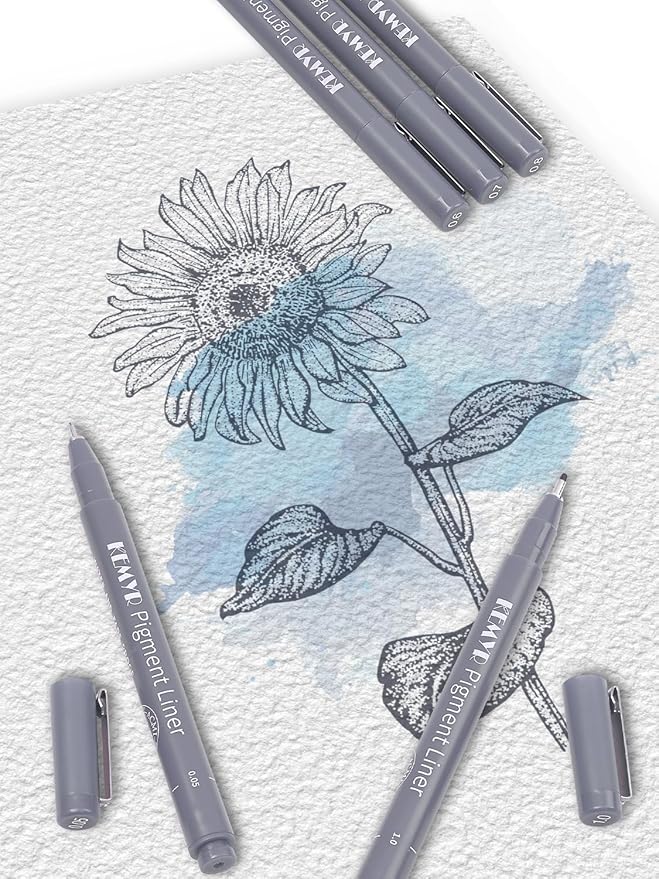 10 Micro Fine liner Drawing Art Pens Calligraphy Pens: 0.05mm-1.0mm Size Grey Art supplies Waterproof Archival Grey Ink Markers For Artists,Use for Professional Watercolor,Sketching