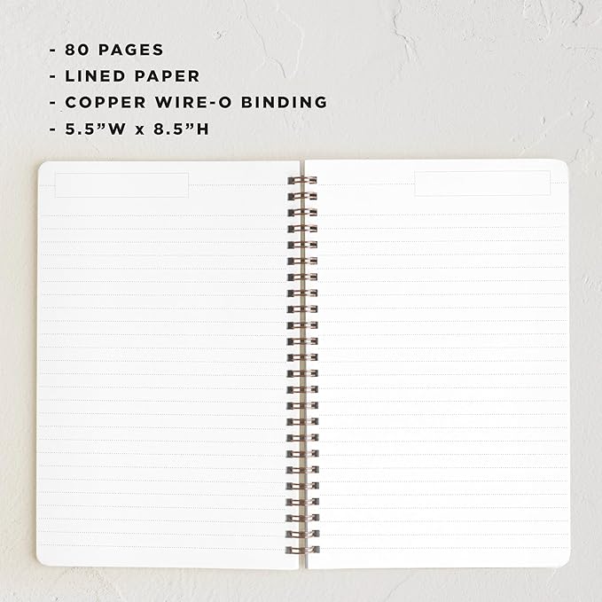 Minted Color Notebook, Writing Journal for Notes & Journaling, Durable Acrylic Free Cover, Pencil Rainbow Colors Design, Spiral Bound Journal Notebook with 80 Lined Pages, 5.5" x 8.5"