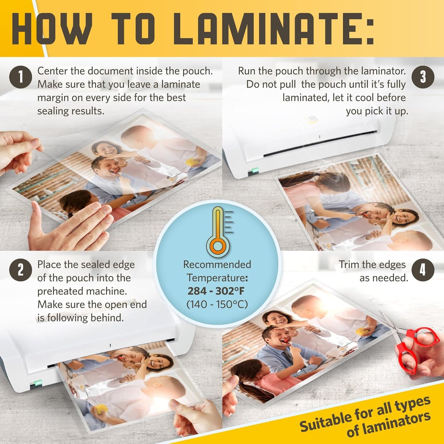 Matte Laminating Sheets 9” x 14.5”, 3 Mil Thick, 50 Pack, Legal Size Matte Thermal Laminating Pouches 8.5 x 14