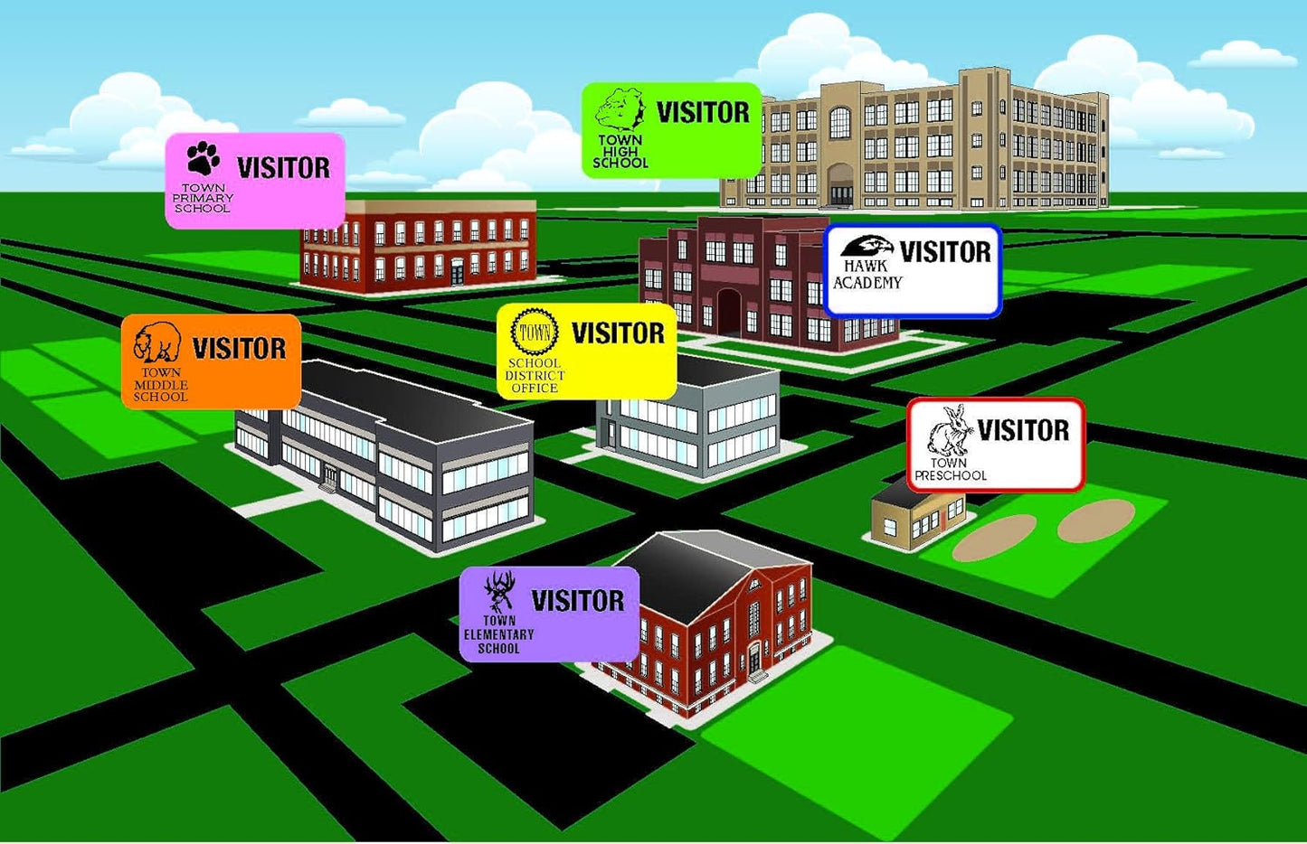 The Spoiled Office Custom Printed Visitor Sign in Book for School and Business with 3" X 2" Peel Off 500 Badges - Spiral Bound Visitor Log Book, Made in USA - Red Non-Expiring