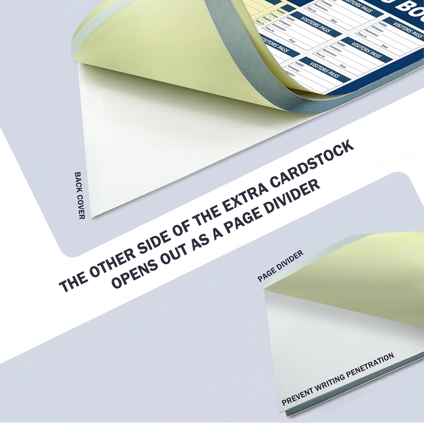 1 Pack of 500 Visitor Badges Registry Log with Carbonless Copy 2-Part Letter Size Visitor Log Book Spiral-Bound Self Visitor Badges Guest Register Book for Business or School (1)