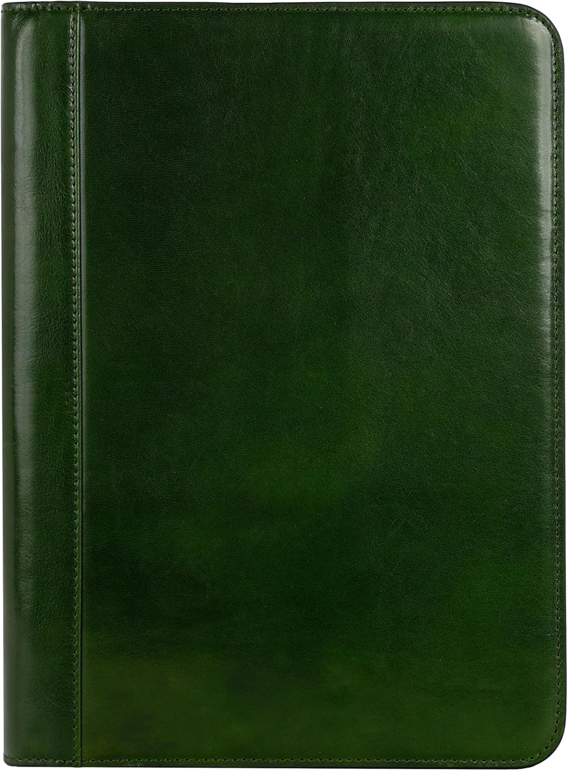 Time Resistance Leather Portfolio - A4 Document Folder - Italian Handcrafted Padfolio Organizer (Green) - Gift Box Included