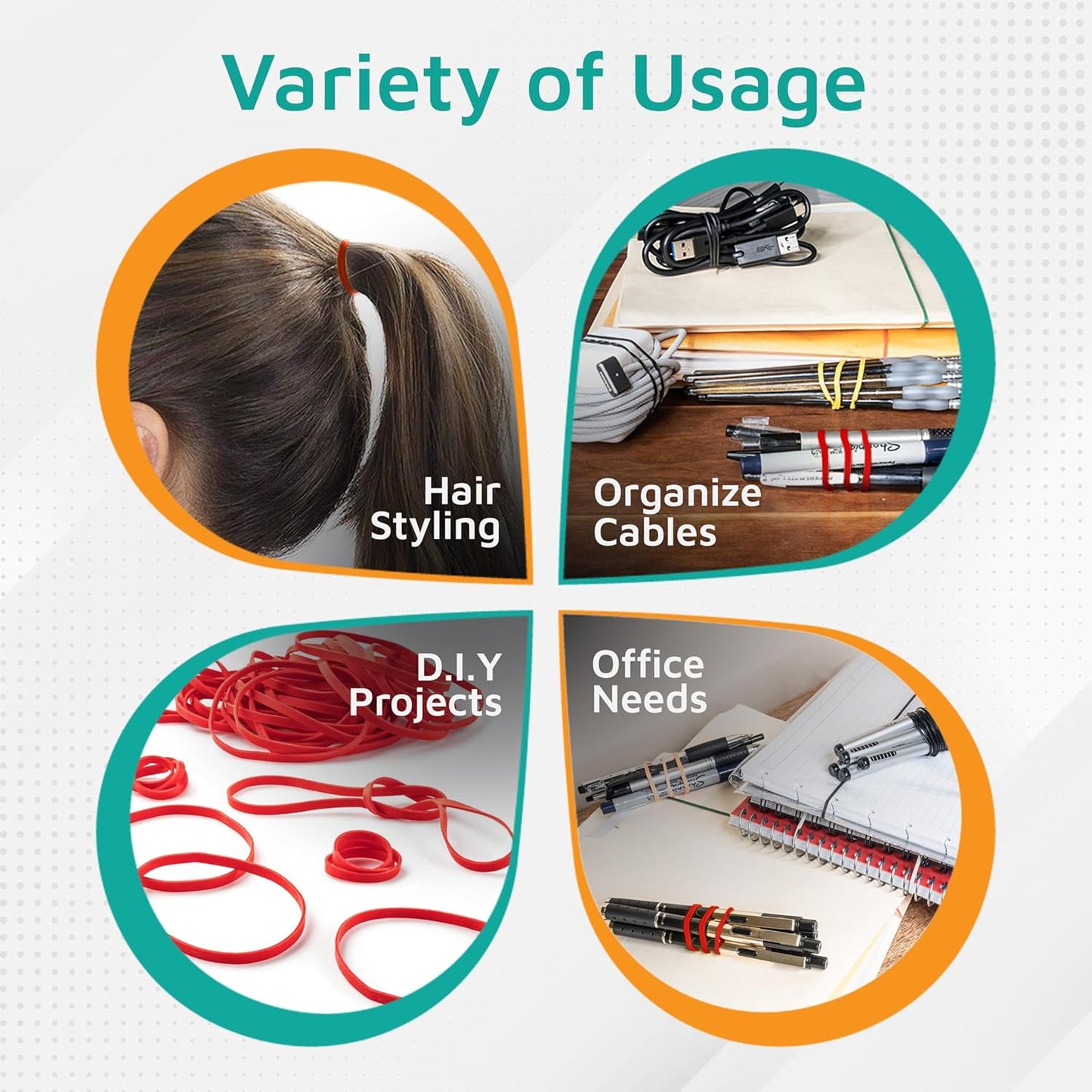 PlasticMill Rubber Bands - #33 Size - Red Rubberbands - 1LB/500 Count