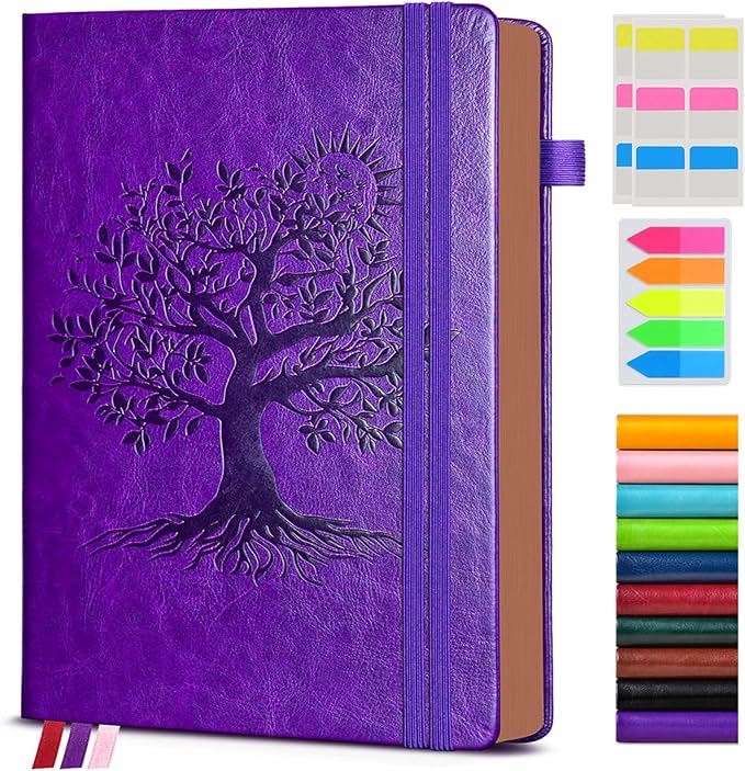 Vintage Leather Journal with 300 Numbered Pages,B5 Lined Journal for Men Women,Daily Journals for Writing,College Ruled Notebook for Work,School,Note taking,Travel Diary,Large (7" x 10")