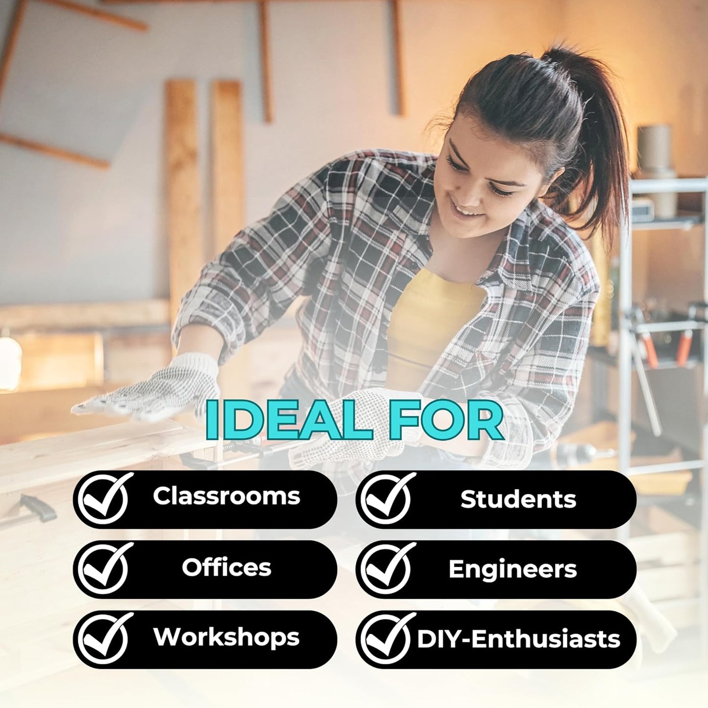 NOKKO 18 Inch Metal Ruler with Cork Backing, Pack of 2 - Stainless Steel Straight Edge Ruler with Inches and Centimeters, Non-Slip Cork Back for Precision Measurement and Stability