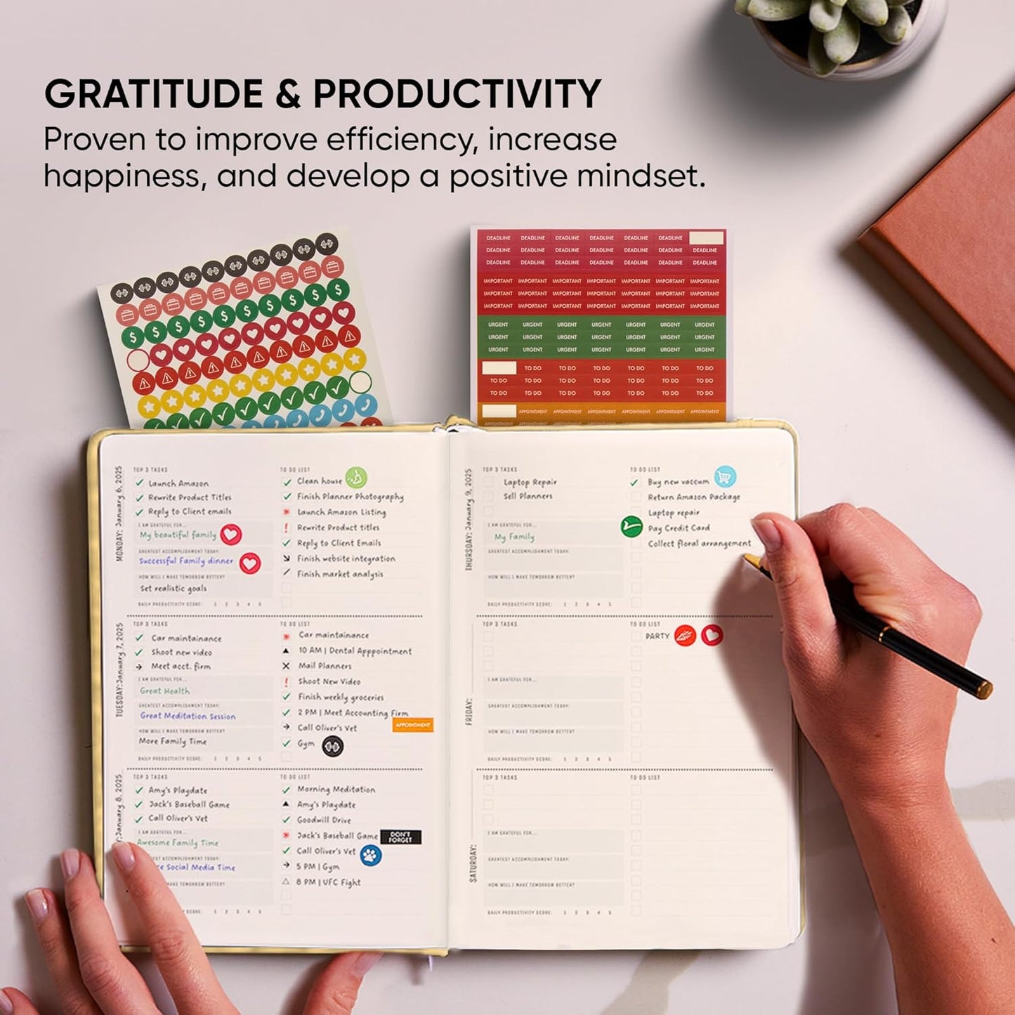 Undated, 2025 Planner, 5.8” x 8.3” - The #1 Productivity Planner to Achieve Your 2025 Goals - Planner 2025-2026 by PRODUCTIVITY STORE (A5, CREAM)