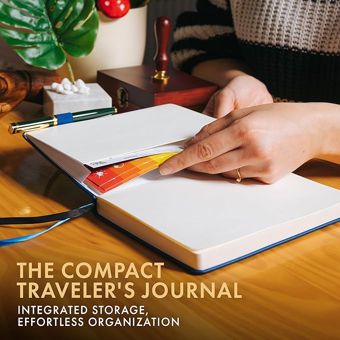 Wordsworth & Black A5 Bullet Dotted Journal 216 Dotted Pages, Hardcover Grid Dot Leather, 120 GSM Paper, Journaling Notebook for Work & Sketching, Journals for Women, Men - Gifts Box Included Blue