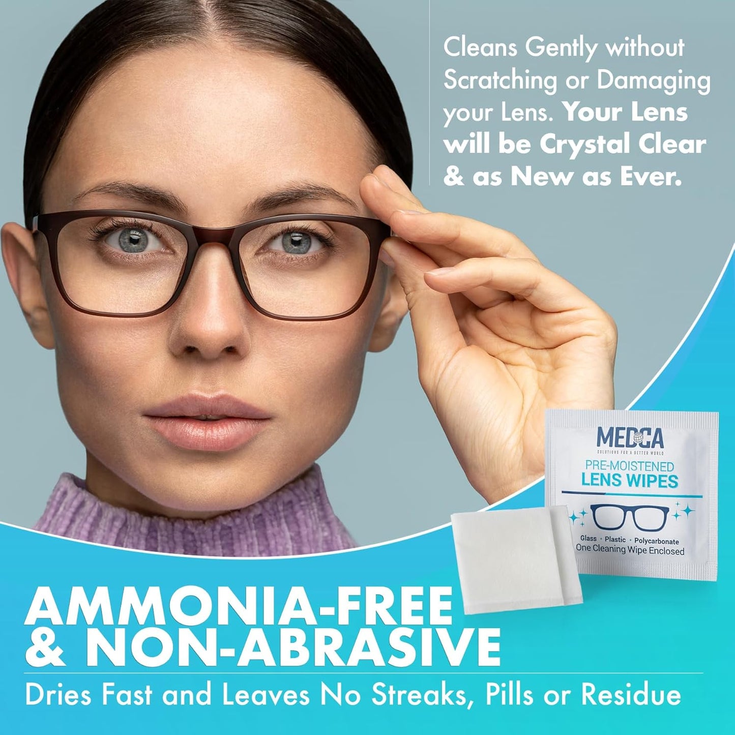 Premoistened Lens and Glass Cleaning Wipes - Portable Travel Cleaner for Glasses, Camera, Cell Phone, Smartphone, and Tablet - Disposable, Quick Drying, Streak Free - Bulk Pack of 5000