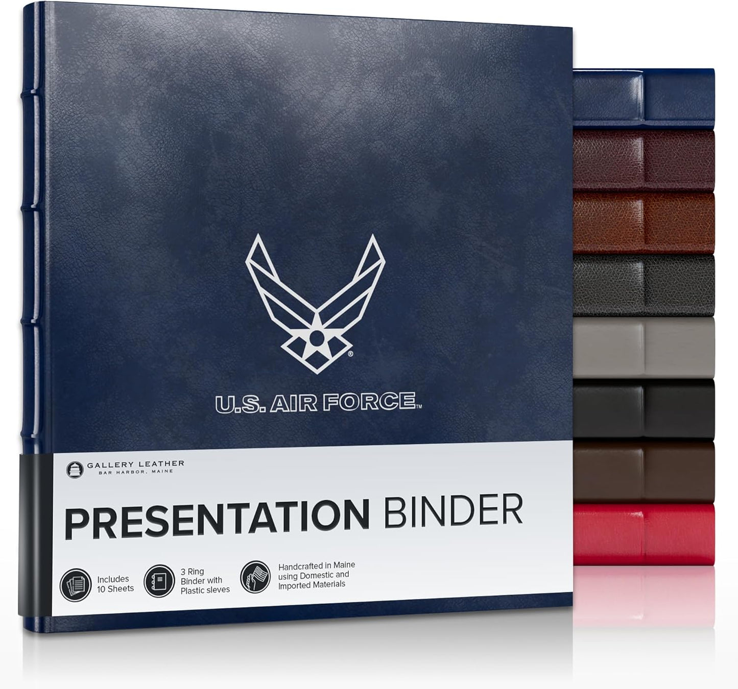 Gallery Leather Presentation Binder (1.25", Without Window, Acadia Navy - Air Force)