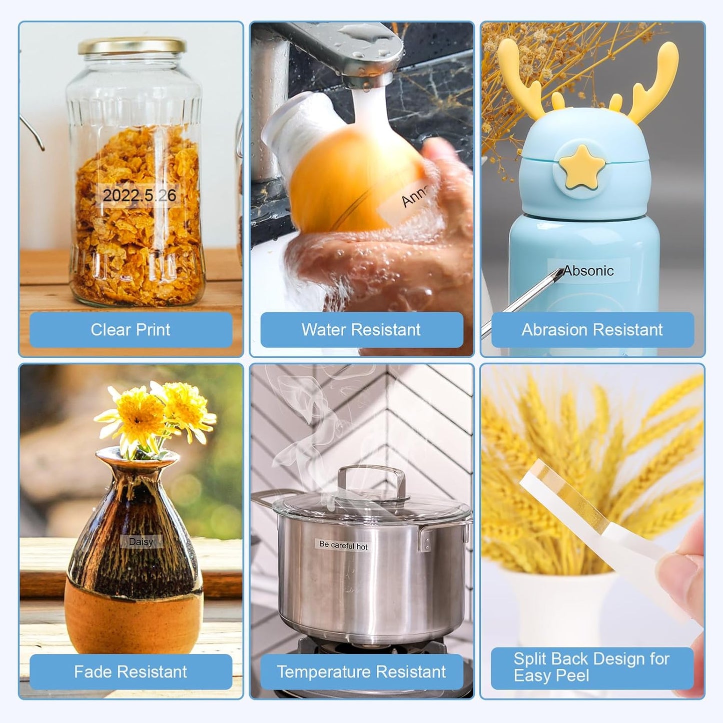 Absonic 6-Pack 12mm 0.47 Laminated Clear Tape Compatible for Brother TZe-131 TZe131 Label Tape 1/2 Tze Label Tape for Brother Ptouch PT-D210 PT-D220 PT-H111 PT-H100 PT-D400 Label Maker, Black on Clear