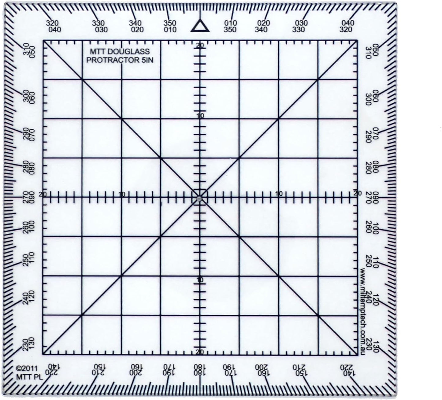 Douglas Protractor Graduated in Degrees for Angle Measurements and map Plotting for Outdoor, Marine or air Navigation, Hiking, Orienteering and Survival