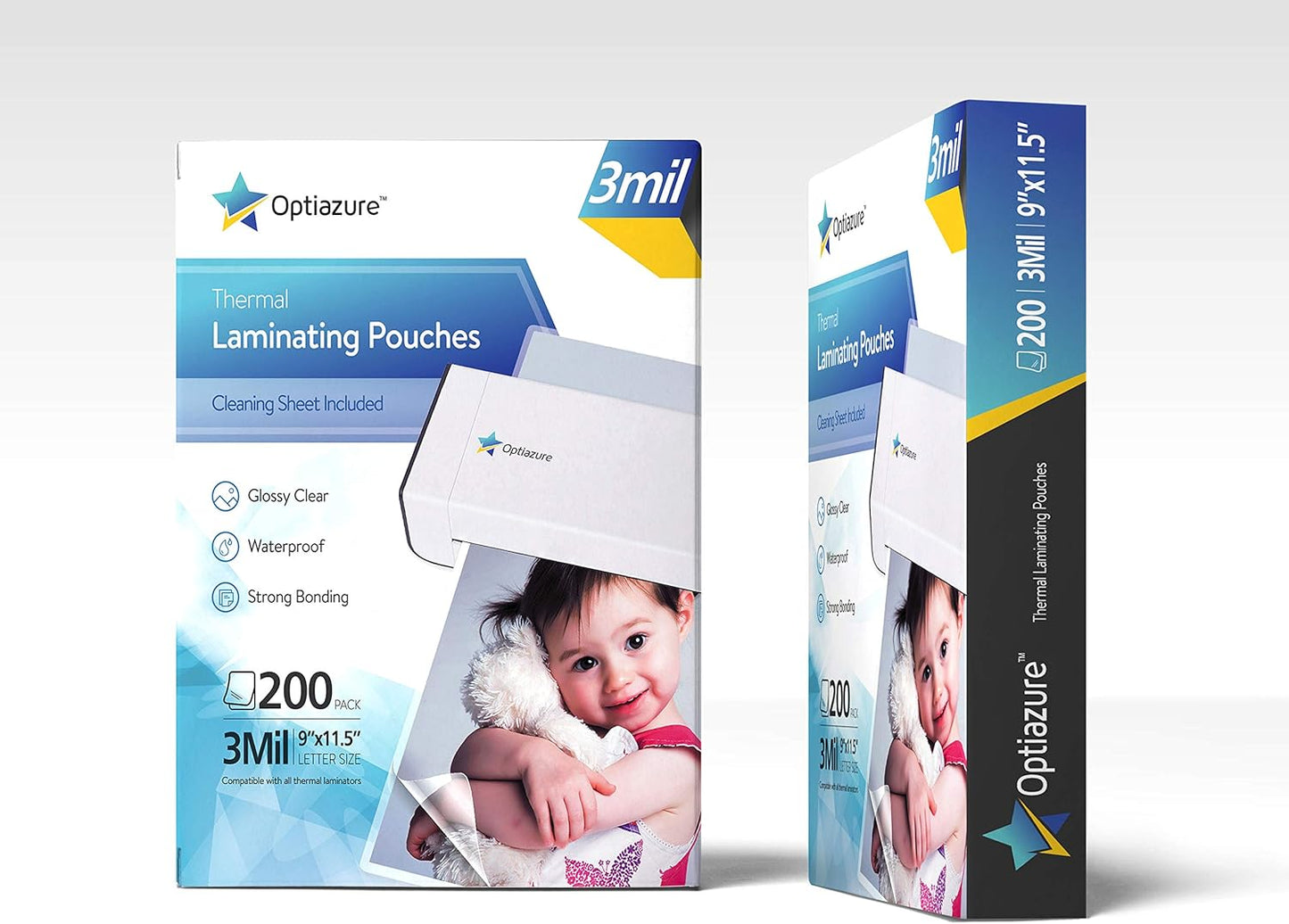 Thermal Laminating Pouches 9"x11.5" Inches, 3mil 200Pack, Laminated Paper, Clear, Letter Size, Office and School Supplies