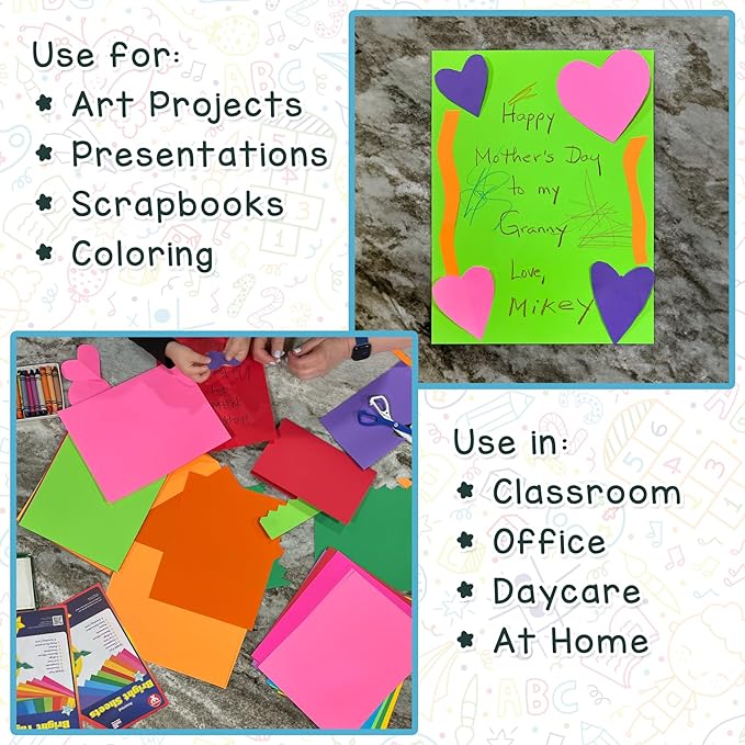 Hygloss Bright Orange Colored Cardstock - 11x17-Inch, 50 Sheets, 65 lb/ 176 gsm, Fade-Resistant, Acid-Free Color Card Stock Paper