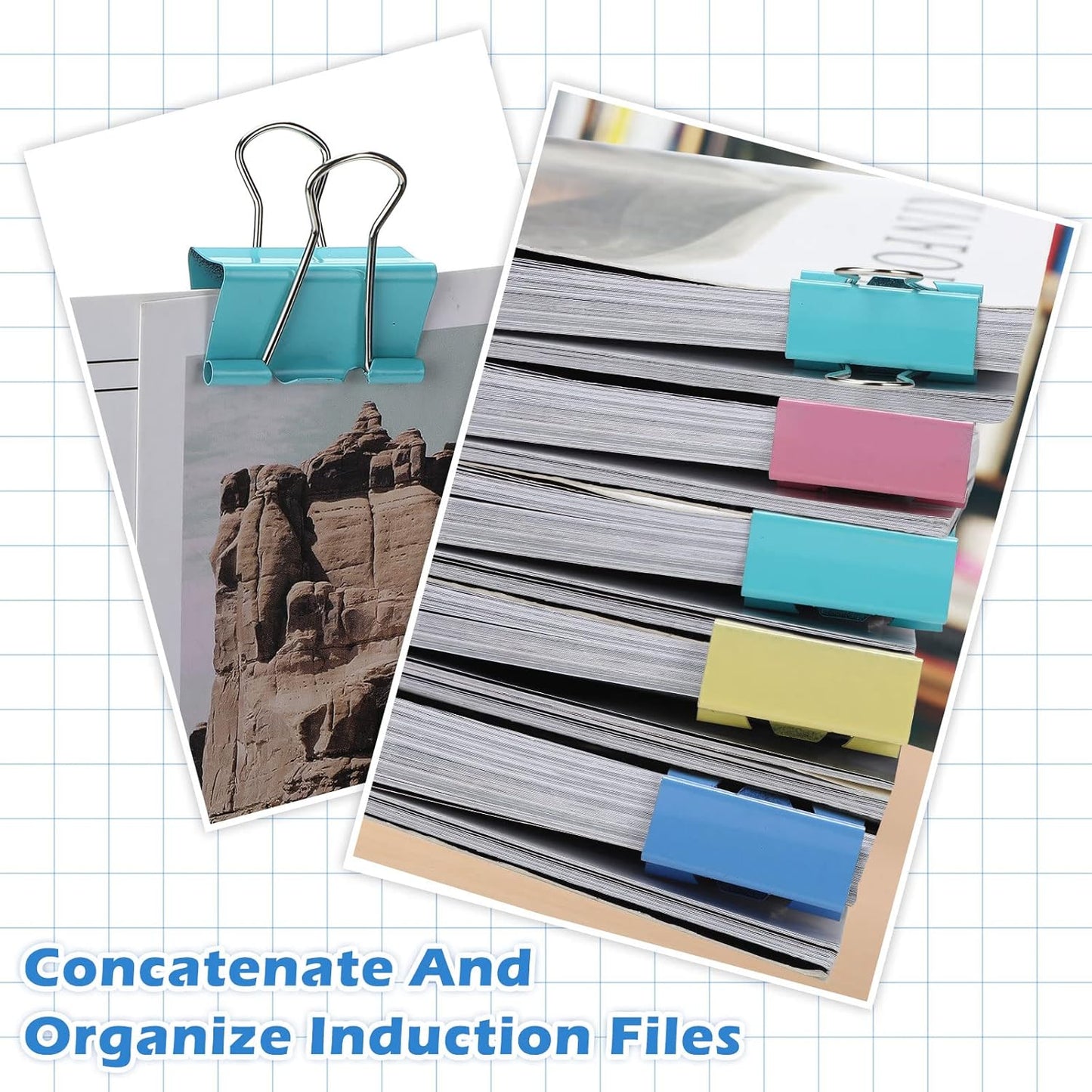 300 Pcs Medium Binder Clips Paper Clips Office Supplies Paper Clamps for Teachers Students School Office Business Paperwork Supplies (Assorted Colors, 1.25 Inch)