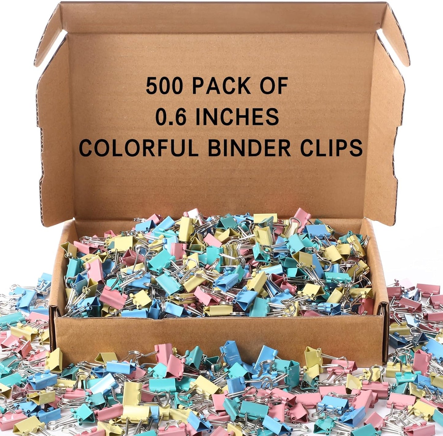 Jetec 500 Pieces 0. 6 Inch Colorful Binder Clips Bulk Small Paper Clamps Metal Paper Clips for Teachers Students Classroom Business Office and School Office Supplies