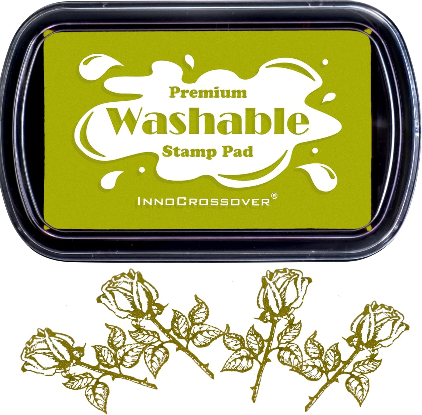 Washable Ink Pad, Stamps for Kids, Kids Crafts, Paw Print Kit, Baby Footprint Kit, Stamp Pads on Scrapbooking, Fingerprint Ink Pad, Easy to Wash Off Skin | Large | Safe Non-Toxic (Seaweed)