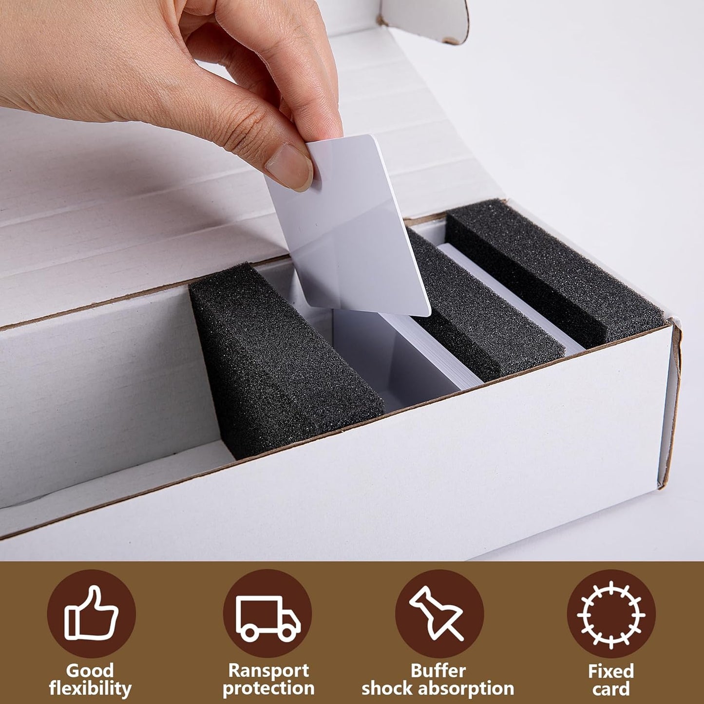 codree 30 Pcs Card Dividers Foam- 40D High Elasticity Sponge Trading Card Dividers- Shock Absorbing Card Sponge Separators Inserts for Storage Boxes Games Sports Cards Protection