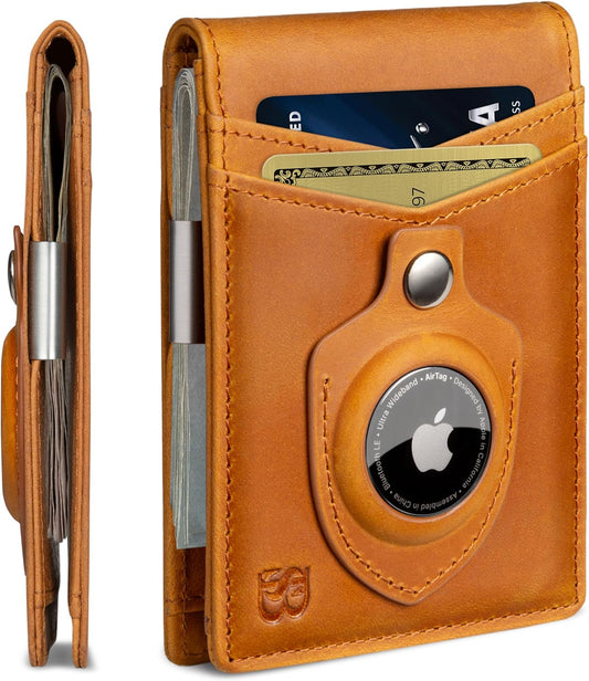 SERMAN BRANDS Money Clip Wallet - Mens Wallets slim Front Pocket RFID Blocking Card Holder Minimalist Mini Bifold