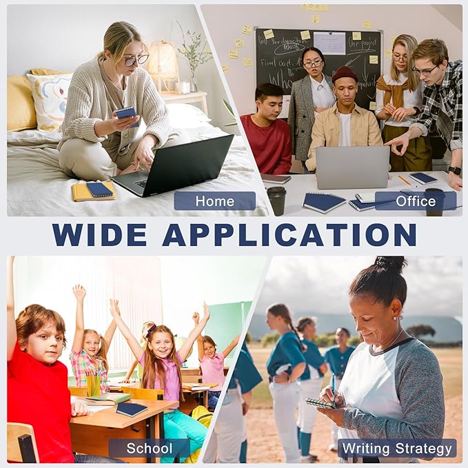 Tenceur 100 Pcs Pocket Notebook Bulk Small 3x5 Inch Spiral Notepads Mini Top Bound Notebook with Lined 120 Pages Ruled Memo Pads for Office College Nurse Essentials Back to School Gift (Blue)