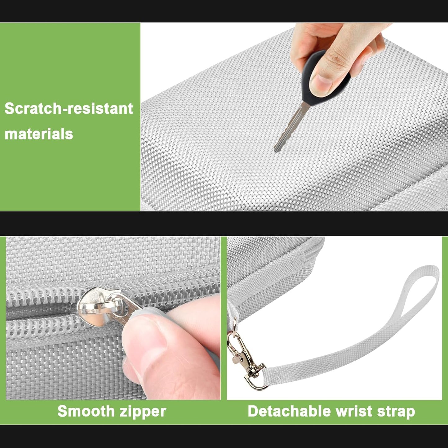 Digital Camera Case Compatible with VAHOIALD FHD 1080P/ for CAMKORY Digital Point and Shoot/for KODAK PIXPRO FZ45-BK 16MP Vlogging/for IWEUKJLO/for Nsoela, Holder for SD Card More- Light Gray