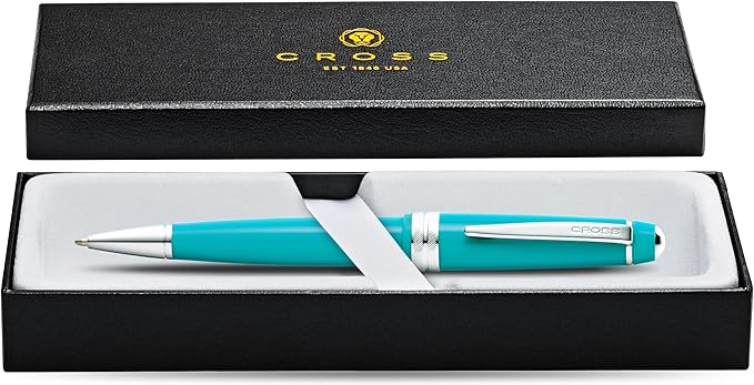 Cross Bailey Light Refillable Ballpoint Pen Presented in a Everyday Gift Box - Medium Point, Black Ink, Polished Teal