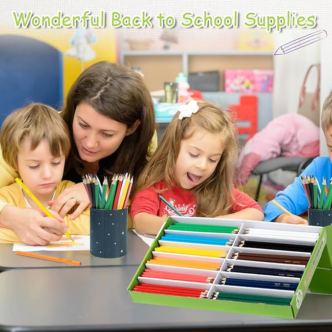S & E TEACHER'S EDITION Colored Pencils Bulk 12 Assorted Colors Coloring Pencils Set for Kids Adults Drawing for Sketch, Back to school, Woodcase Lead Pencils Arts 240 Count
