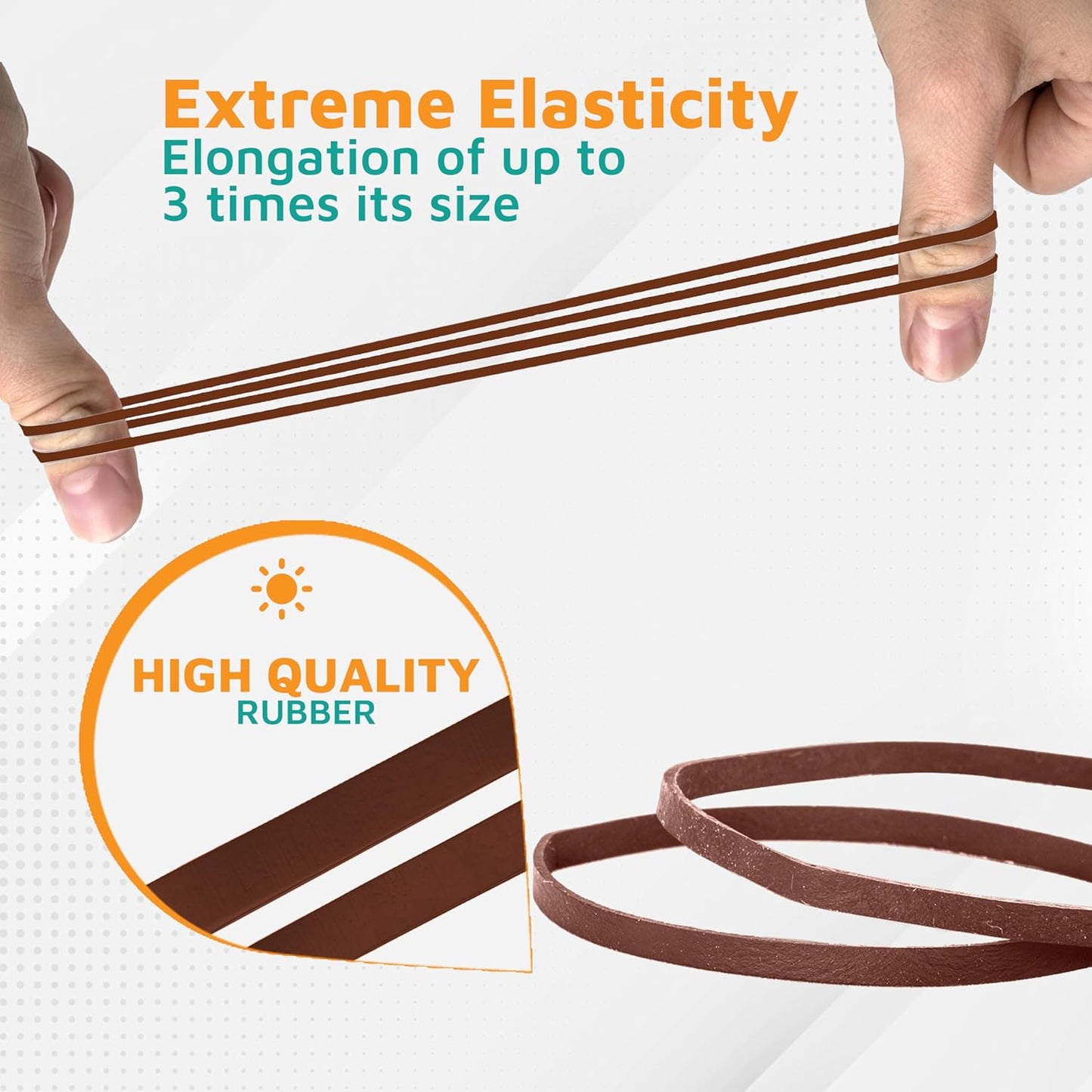 PlasticMill Rubber Bands - #33 Size - Brown Rubberbands - 1LB/500 Count.