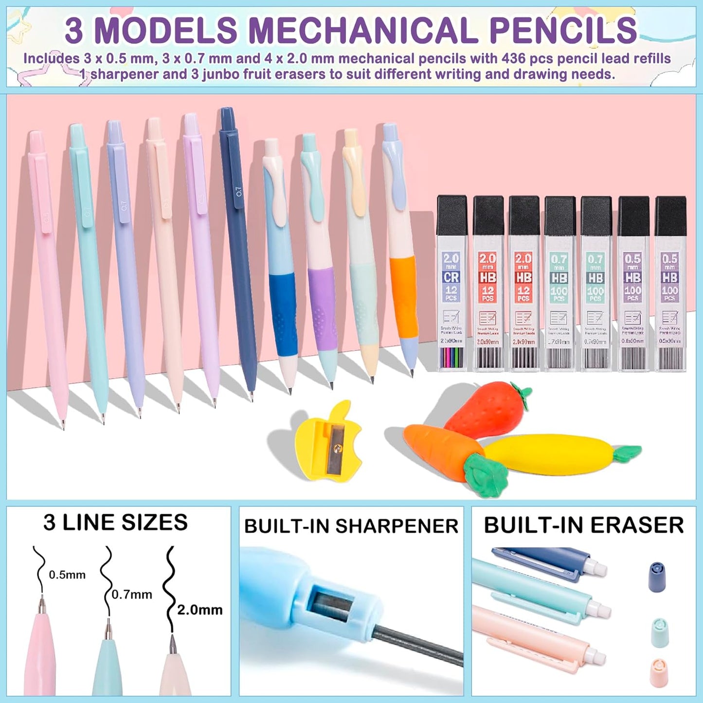 78 PCS Aesthetic School Set for Girls - Pen Case, Pastel Highlighters, 16 Pens, 10 Mechanical Pencils, 12 Sharpened Colored Pencils, 452 Refills - Cute Christian Journaling & Drawing Kit for Teens