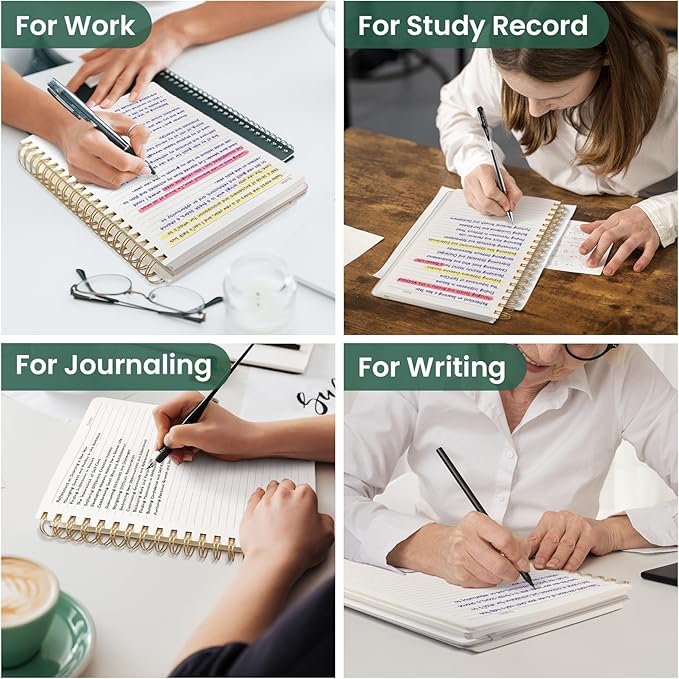 Lined Spiral Notebook Journal for Work, 300 Pages Thick B5 (7.1"x10") College Ruled Journal for Women & Writing, Hardcover Notebook for Note Taking, Perfect for Office Home School, Butterfly