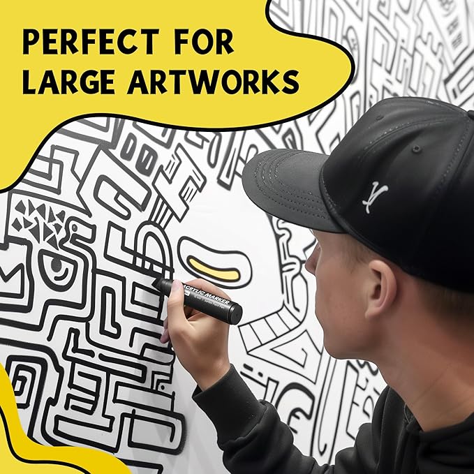 3 Jumbo Permanent Markers Purple, 15mm Thick Wide Tip, Large Acrylic Paint Markers for Rock Painting, Poster, Graffiti, Stone, Ceramic, Glass, Wood, Canvas