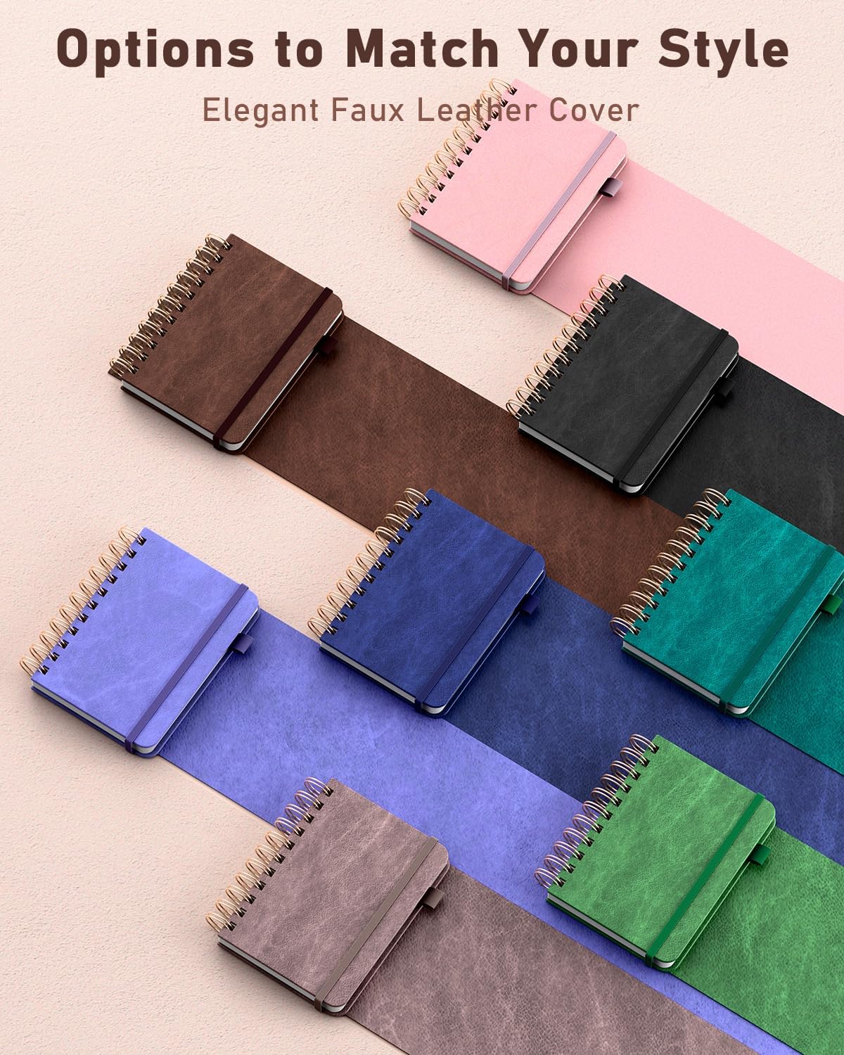 WEMATE Password Book with Alphabetical Tabs, Spiral Password Keeper Book for Seniors, Internet Password Notebook Password Journal Logbook Log in Detail, Small – 4.7''x 6'' (Navy Blue)