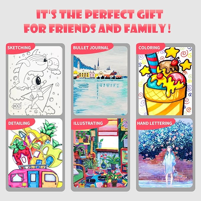 Double Brush Marker Pens, 120 Colors Art Markers Set with Fine Tip and Brush Tip for Kids Adult Coloring Book Hand Lettering Calligraphy Drawing Art Supplies Kit