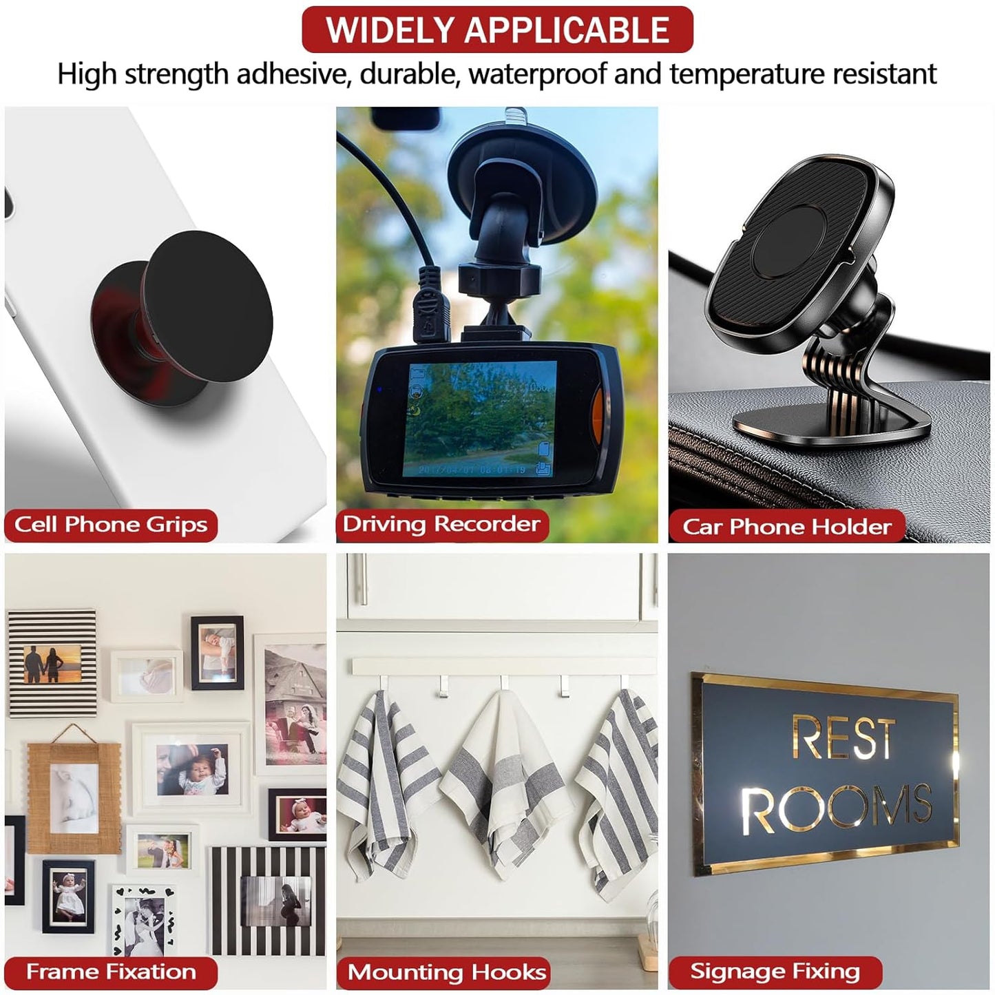 3M Double Sided Adhesive Pads Heavy Duty VHB 1" x 1" 0.025in Thick 20 PCS Square White 4930 Strong Adhesive Mounting Waterproof Foam Tape for Car Home Office Decor