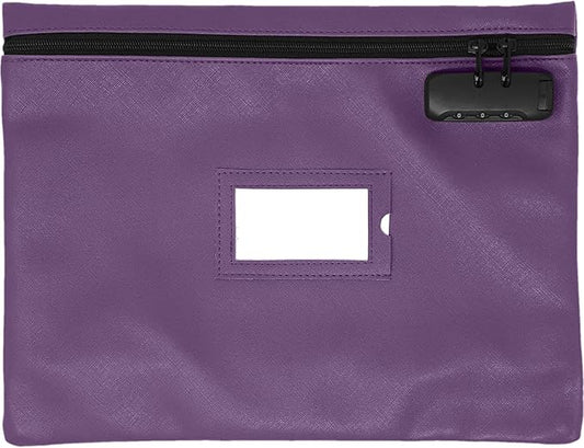 Notary Bag with Lock | 14x11 inch | Purple | Zipper Notary Supplies Bag | Locking Notary Bag for Notary Kit, Stamp, Embosser, Ink Pad, and Valuables | Locking Document Bag | Journal Carrying Case