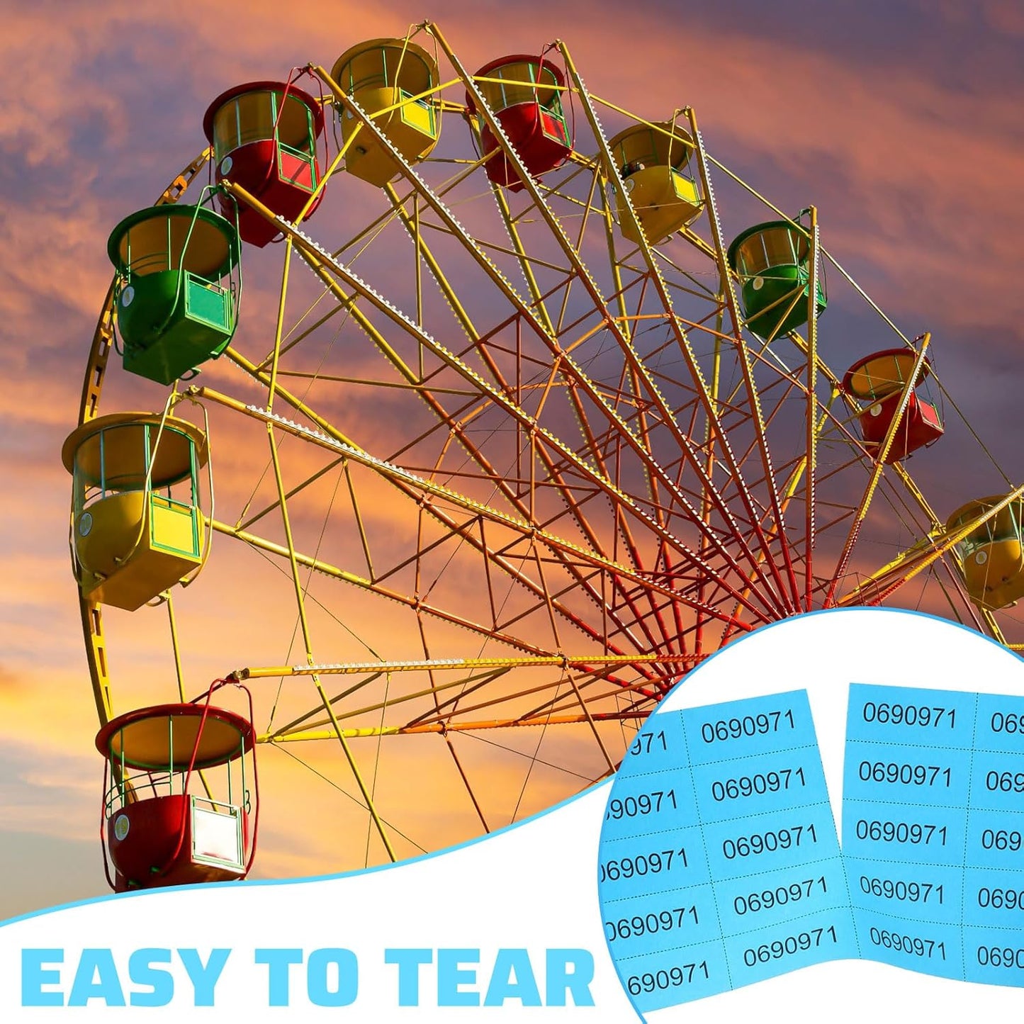 Kosiz 1000 Sheets 25 Bid Raffle Tickets Chinese Auction Ticket Sheets for Events Church (Lake Blue)