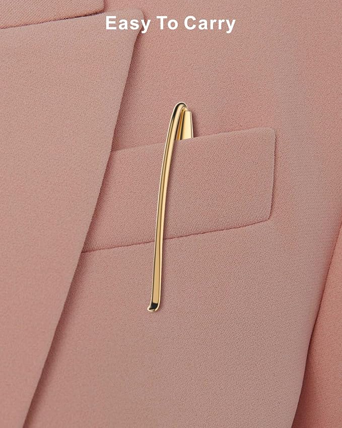 Cambond Ballpoint Pens Fancy Pens - Wedding Guest book with Pen for Journaling Uniform Christmas Gift Gold Pen Black Ink Pens 1.0mm Medium Point, 3 Pens with 6 Refills (Gold)