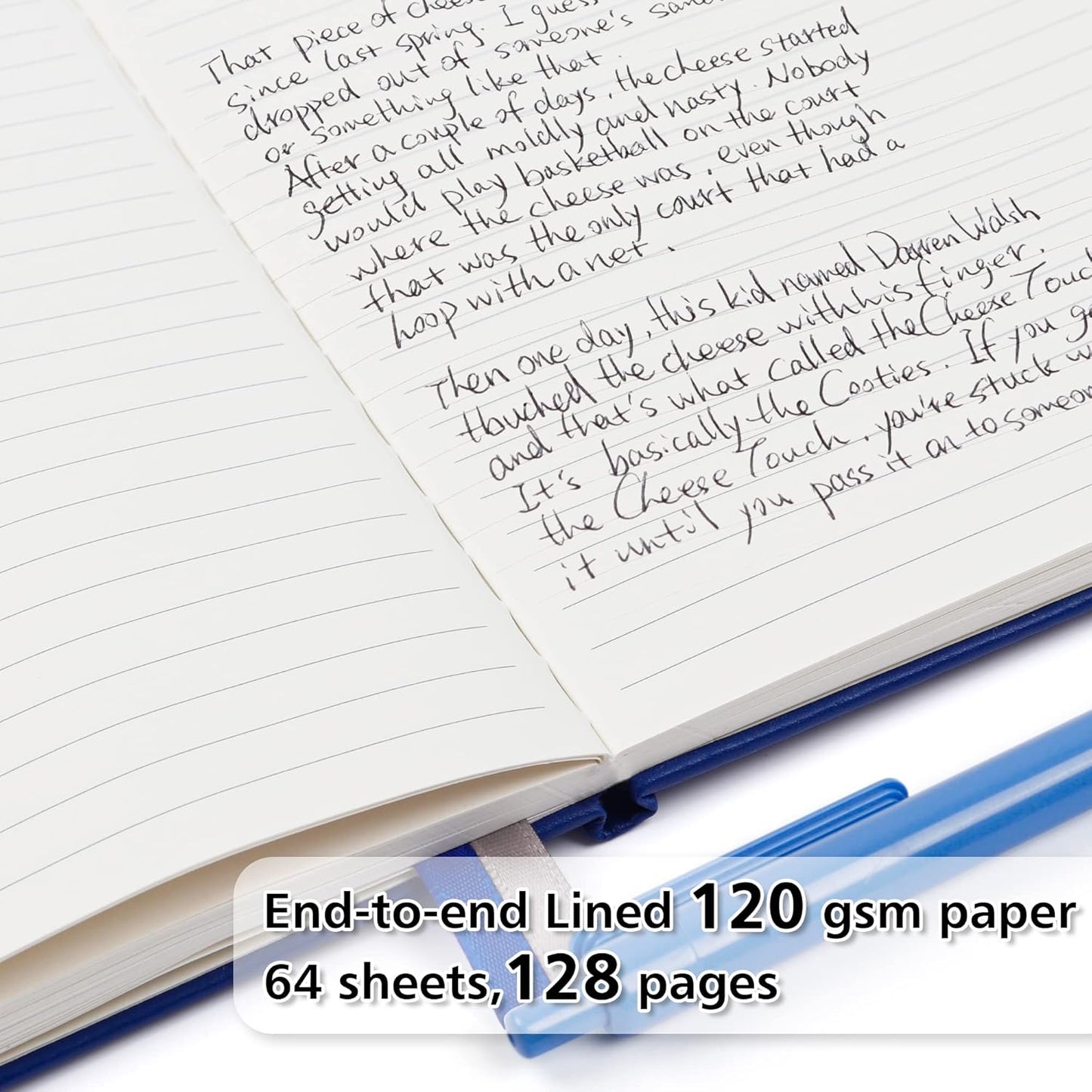 feela College Ruled Notebooks, 18 Pack Business Notebook Bulk Hardcover Lined Writing Journal with Pen Holder for Men Women Note Taking, with 18 Black Pens, 120 GSM, 5.1”x8.3”, A5, Navy