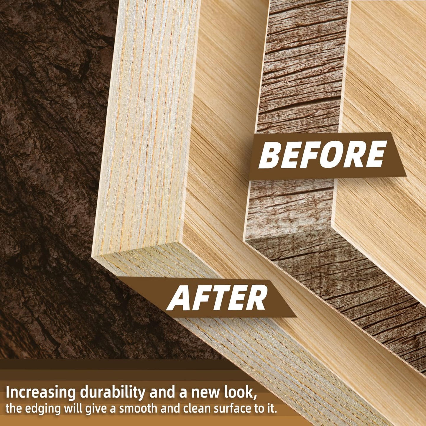 GSCIT Club Oak Edge Banding, 1/2 inch x 50ft roll of Veneer Edge Banding Preglued Flexible, Real Wood Tape Banding