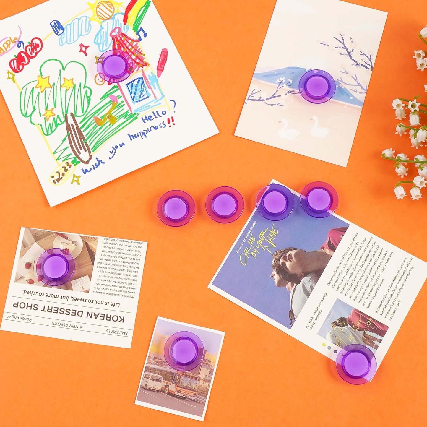 VNDUEEY 45 Pcs Round Whiteboard Magnets Fridge Magnets, Dry Board Refrigerator Magnet, Small Magnet Teacher Supplies for School, Home, Office Decorative(Purple, 3cm/1.18in)