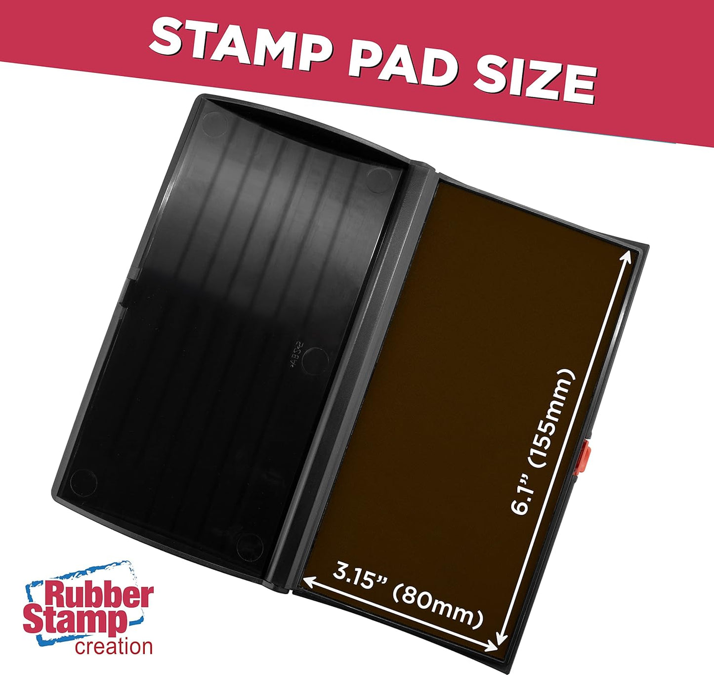 Large Premium Brown Ink Stamp Pad - 3" by 6" - Quality Felt Pad
