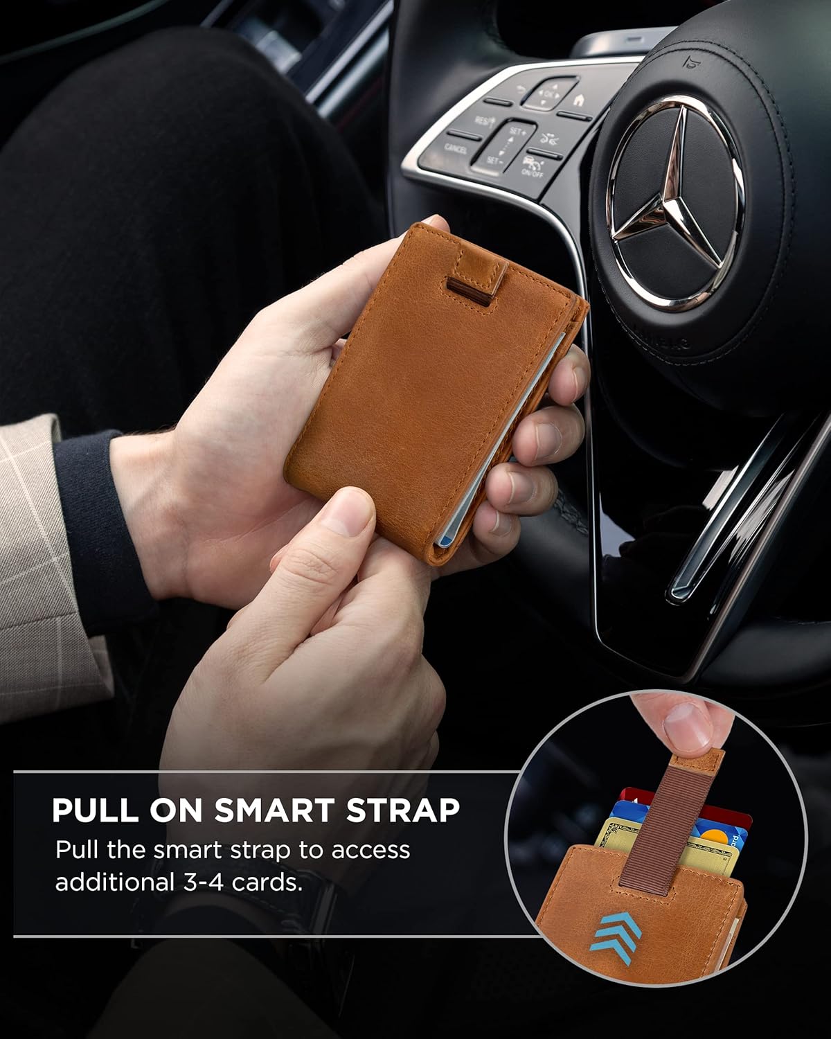 SERMAN BRANDS RFID Blocking Slim Bifold Genuine Leather Minimalist Front Pocket Wallets for Men with Money Clip Thin Mens