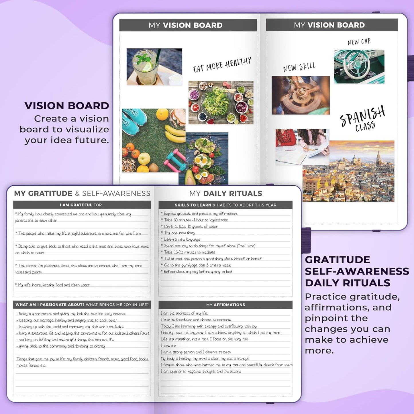 Clever Fox Planner – Undated Weekly & Monthly Planner for Productivity, Time Management & Goals – Organizer Journal – A5 (Purple)