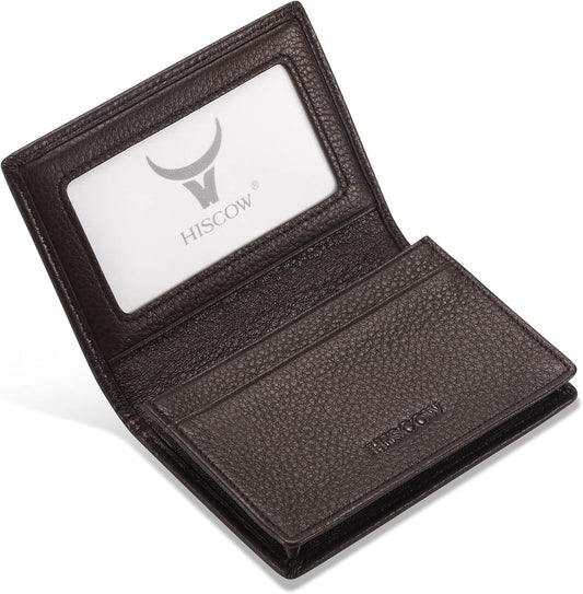 Leather Business Card Case Holder for Men & Women, Italian Calfskin